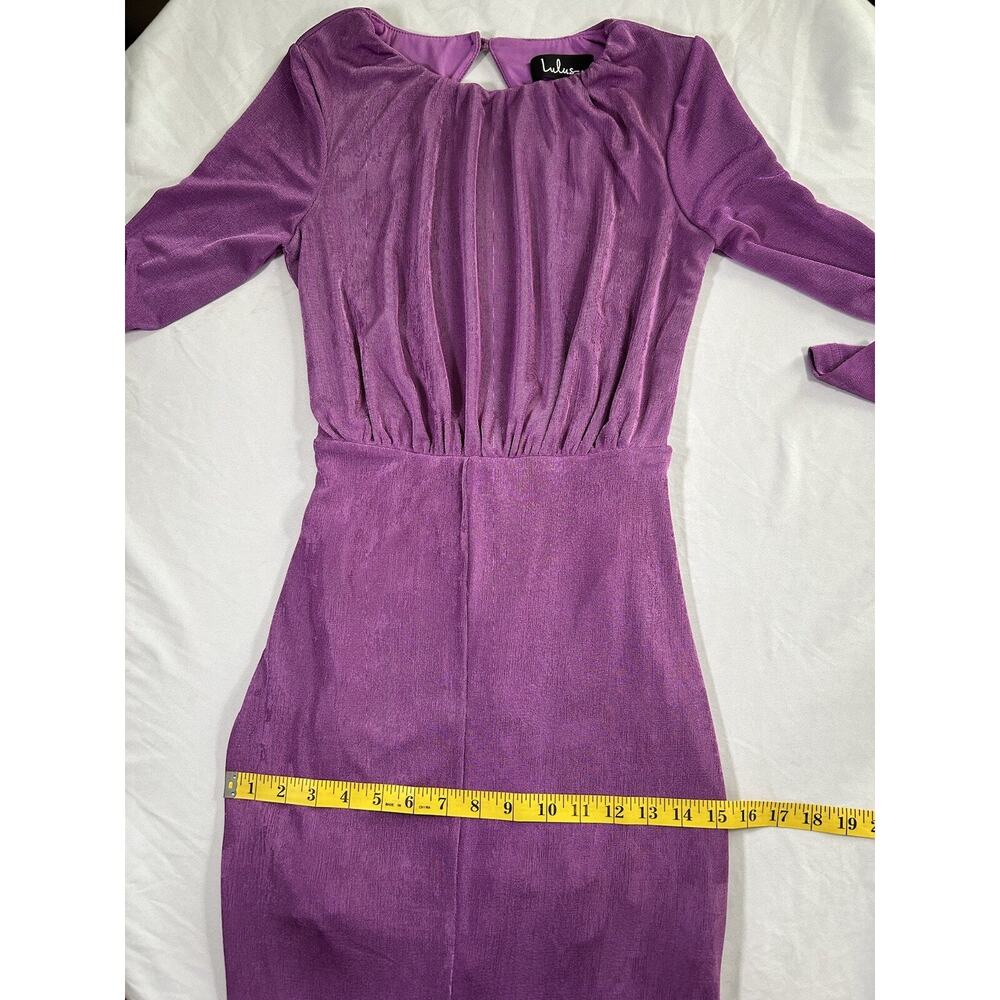 Lulus Pure Sweetness Midi Dress Womens Size XS Purple Stretch Knit Flirty Date - Picture 10 of 11